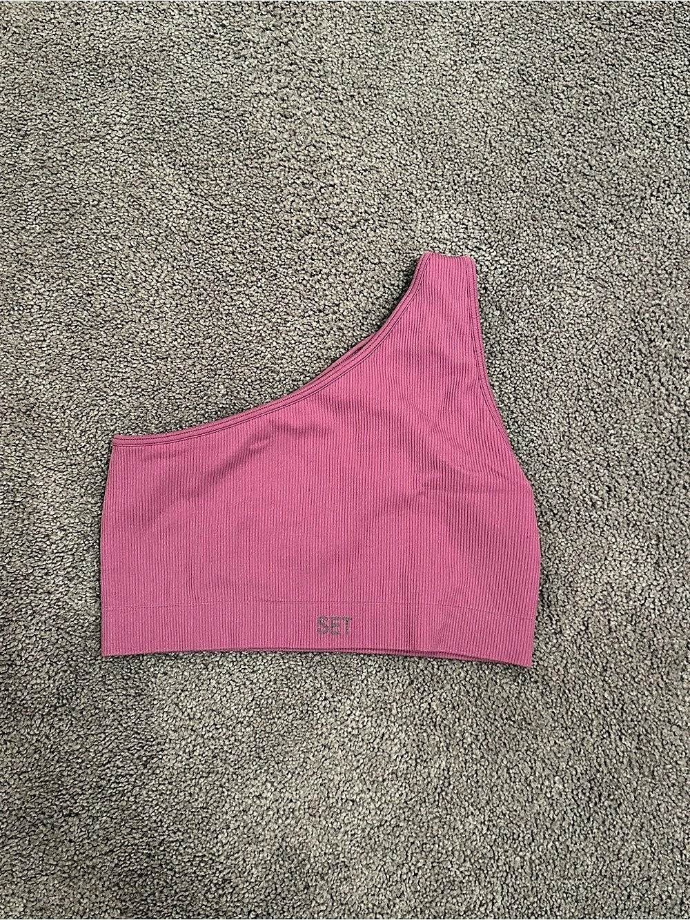 Set Active x Revolve Ribbed One Shoulder Sports Bra